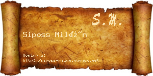 Siposs Milán névjegykártya